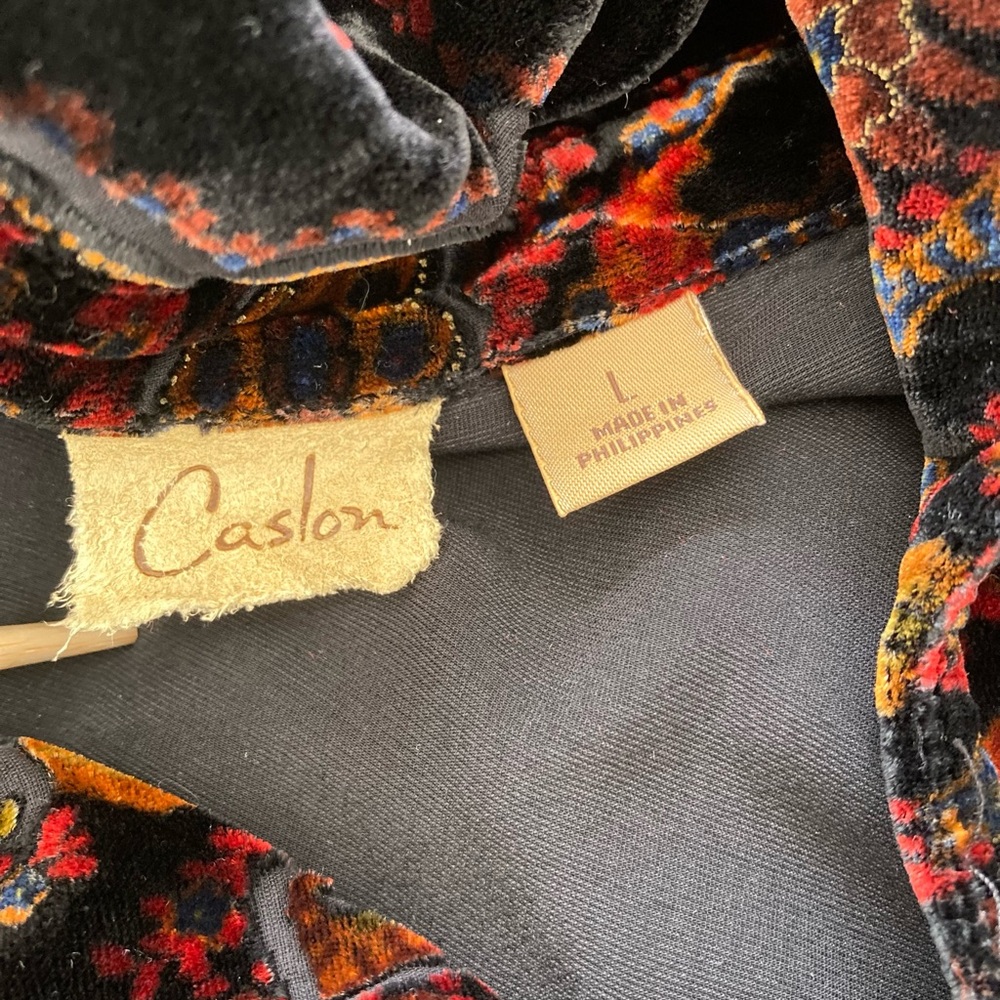 Caslon Black and Multicolor Velvet Paisley Button Down Shirt - Picture 4 of 5